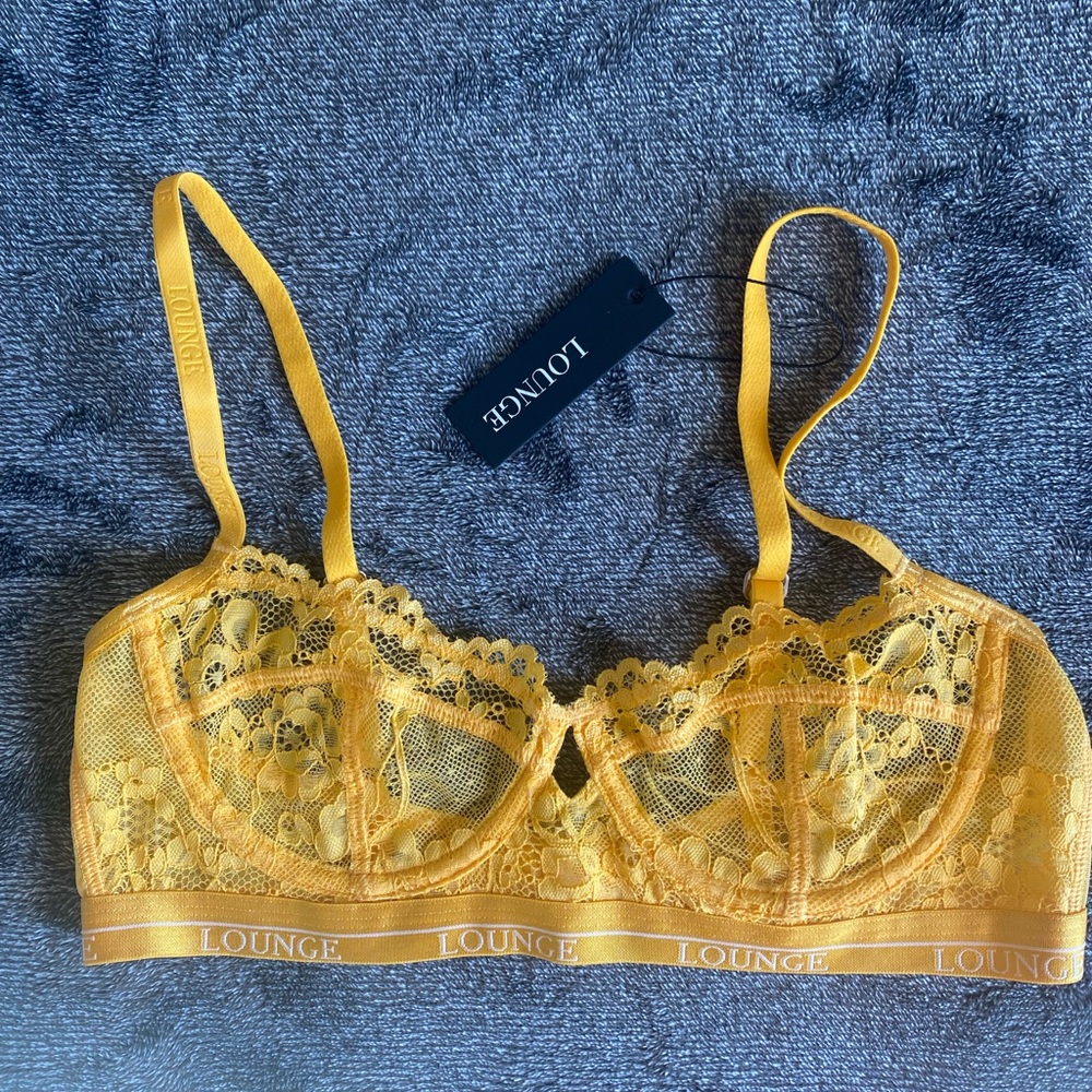 LOUNGE Blossom Balcony Bra, (mustard yellow), size 34B